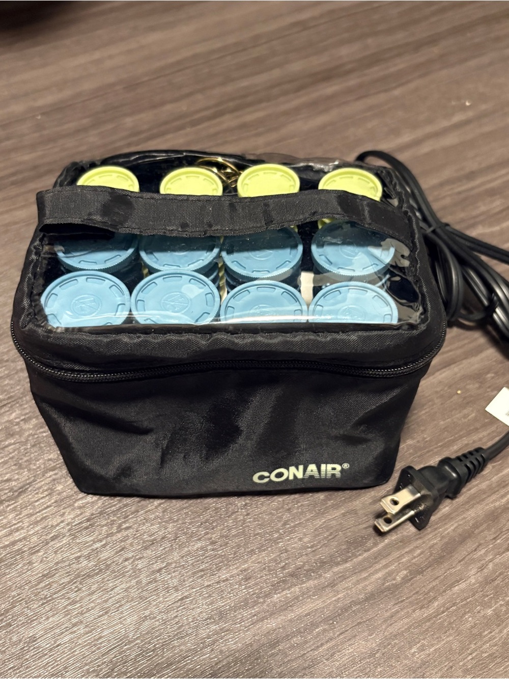 Conair Black Electric Hot Rollers with Blue and Lime Rollers
